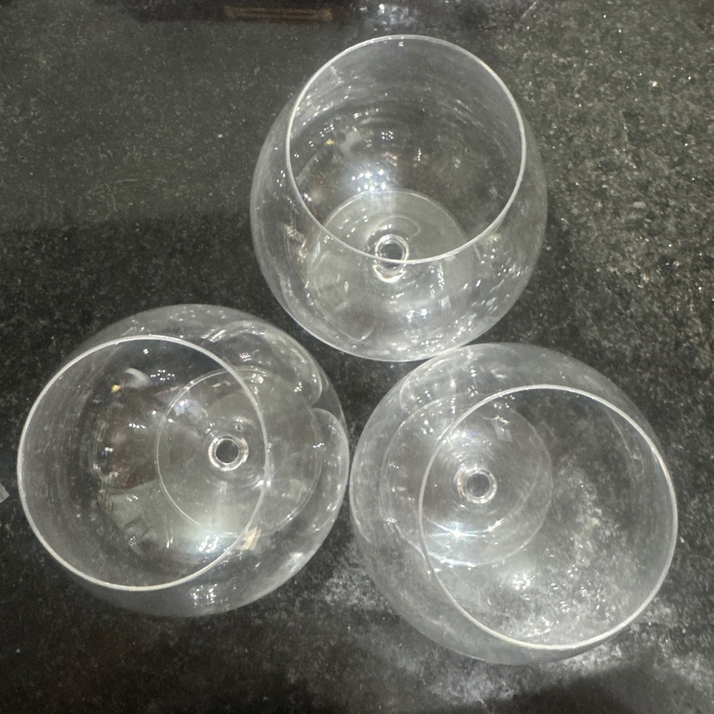 3 Used Marquis By Waterford Vintage Brandy Cognac Snifters Glass 6" Signed